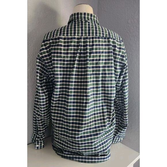 Vtg 90s Tommy Hilfiger Checker Men's L Button Down Shirt Lions Crest & Flag - Picture 3 of 10
